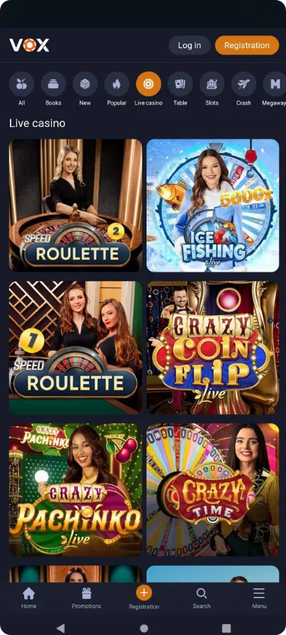 Vox Casino gyvo kazino