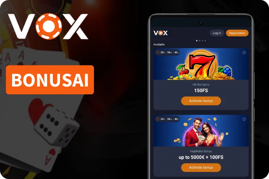 Vox casino bonusai